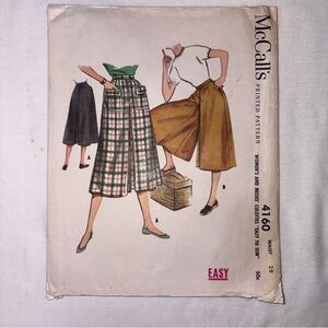 1957 McCall’s women’s and misses culottes sewing pattern